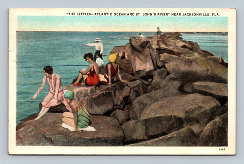 The jetties at Atlantic Ocean and St. John's River near Jacksonville Florida