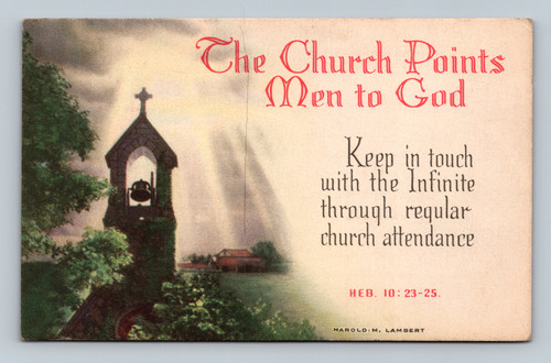 The Greaty Lenau Church Madison religious message postcard
