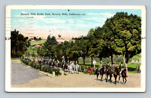 Beverly Hills Bridle Path postcard from California