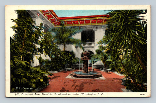 Patio and Aztec Fountain at Pan-American Union Building Washington DC