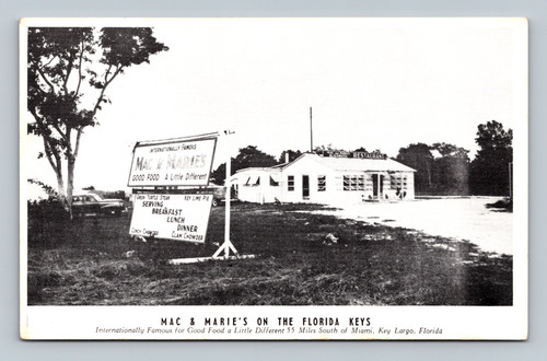 Mac & Marie's restaurant serving key lime pie and clam chowder in Key Largo Florida Keys