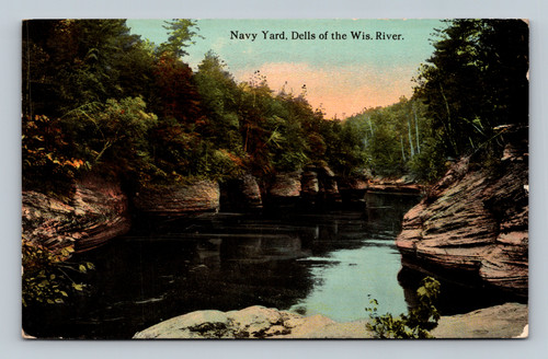 Navy Yard at Dells of the Wisconsin River vintage postcard