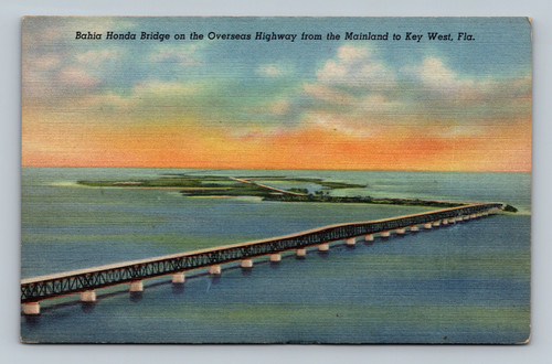 Bahia Honda Bridge on the Overseas Highway to Key West Florida postcard
