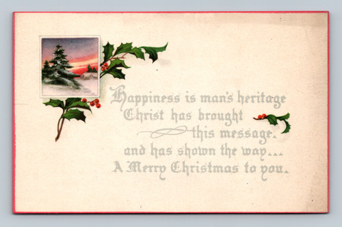 Christmas greeting postcard with religious message from Belvidere Illinois