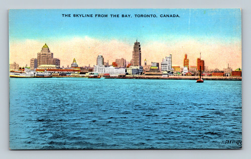 Toronto skyline view from the bay postcard by Valentine-Black Co.