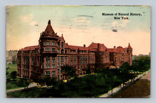 Museum of Natural History building in New York vintage postcard postmarked 1924