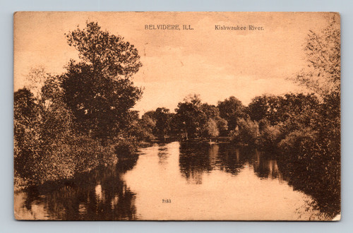 Kishwaukee River scenic view postcard