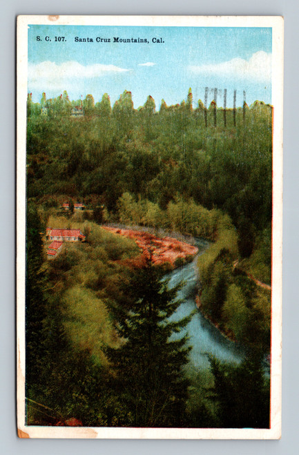 Santa Cruz Mountains landscape California postcard