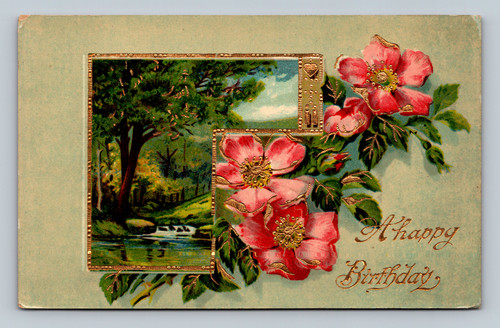 Birthday greeting postcard from Belvidere 1915