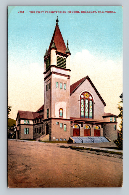 The First Presbyterian Church Berkeley California postcard by EDW.H.MITCHELL