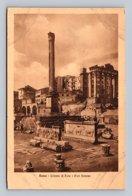 Colonna di Foca at the Roman Forum in Roma Italy postcard