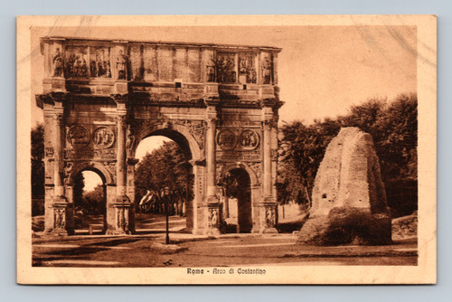 Arco di Costantino in Roma Italy vintage postcard