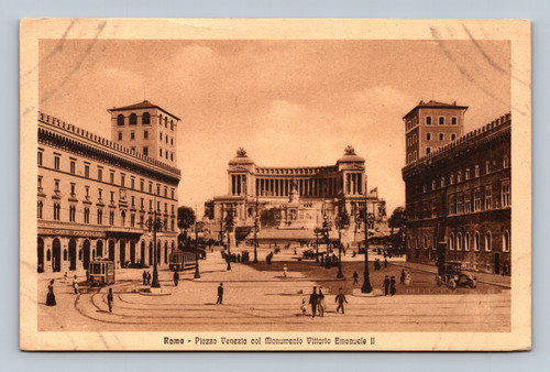 Piazza Venezia with Monument Vittorio Emanuele II in Roma Italy postcard