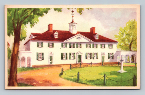 West front entrance of Mount Vernon in Mount Vernon USA postcard