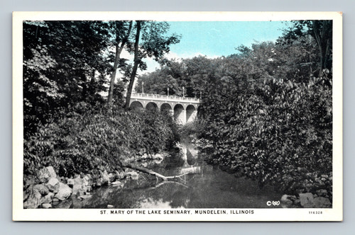St. Mary of the Lake Seminary building postcard Mundelein Illinois