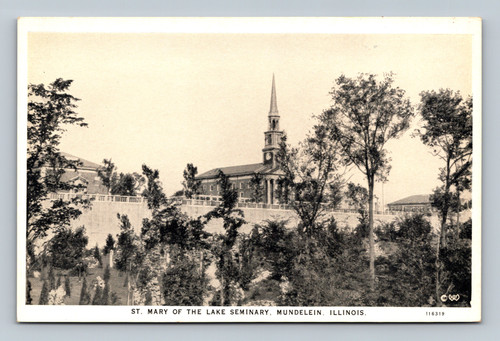 St. Mary of the Lake Seminary building Mundelein Illinois postcard