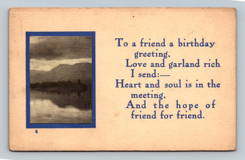 Birthday greeting card with poetic message postmarked Chicago 1913