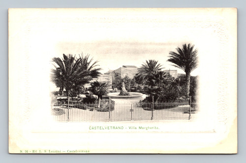 Villa Margherita in Castelvetrano Italy vintage postcard