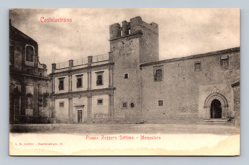 Piazza Ruggero Settimo and Monastery in Castelvetrano Italy postcard
