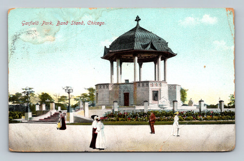 Band Stand in Garfield Park Chicago vintage postcard
