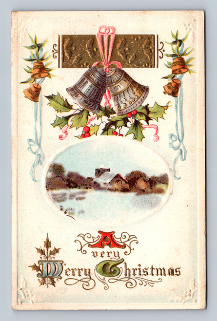 Christmas scene postcard in London by Midland Pub. Co. N.Y.
