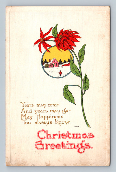Christmas Greetings postcard with poetic message postmarked 1915