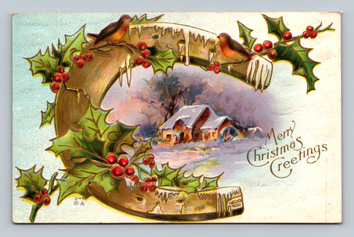 Christmas greetings postcard from Belvidere postmarked 1915