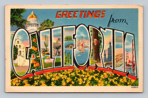 Greetings from 43803 USA postcard by HERZ POST CARDS
