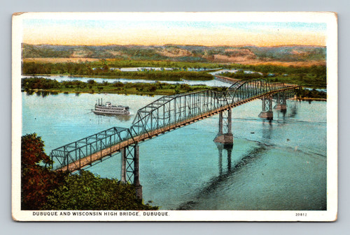 Dubuque and Wisconsin High Bridge in Dubuque postcard by Buettel Brothers