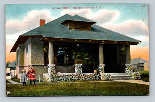 California Mission Bungalow in Los Angeles postcard