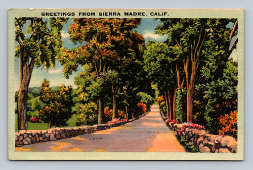Greetings from Sierra Madre California postcard