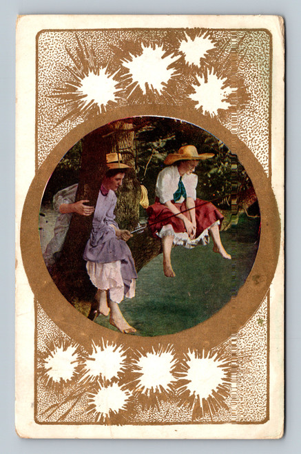 Vintage postcard with U.S. postage one cent stamp and undivided back