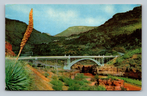 Highway bridge over Salt River Canyon Arizona postcard