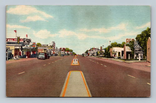 Pontiac Chevron Gas Station on Highway U.S. 66 in Tucumcari New Mexico postcard