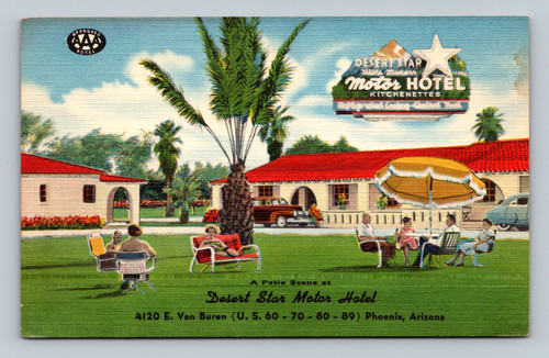 Patio Scene at Desert Star Motor Hotel Phoenix Arizona