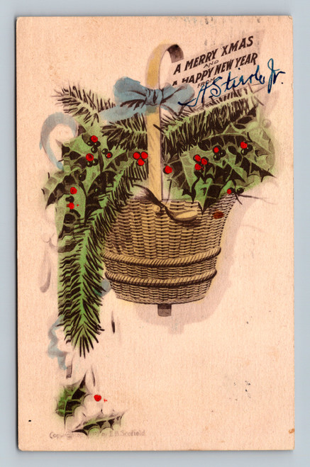 Christmas and New Year greeting card by E.B. Scofield