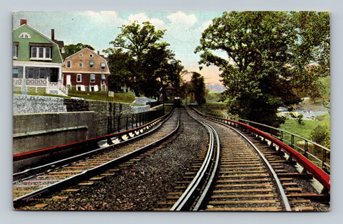 Elevated Railroad at 66th & Market Streets Los Angeles vintage postcard