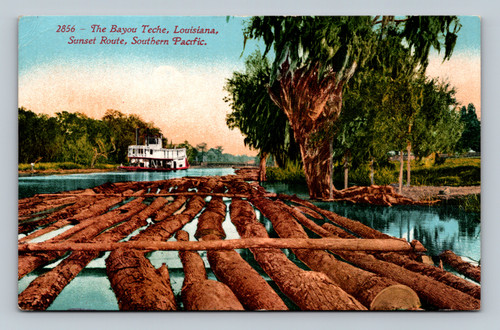 The Bayou Teche Louisiana Sunset Route Southern Pacific postcard by Edward H. Mitchell