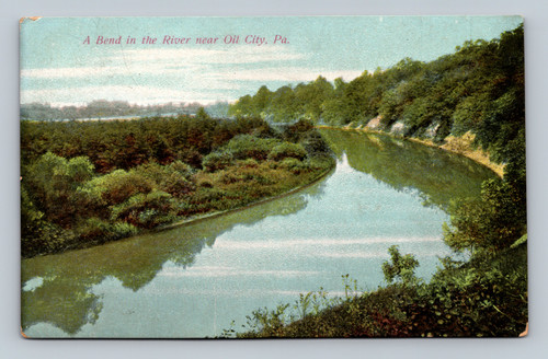 A bend in the river near Oil City Pennsylvania postcard
