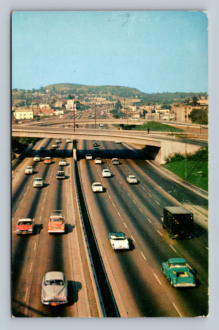 Harbor Freeway looking north toward Sierra Madre Mountains in Los Angeles