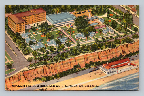 Miramar Hotel and Bungalows overlooking the Pacific Ocean in Santa Monica California