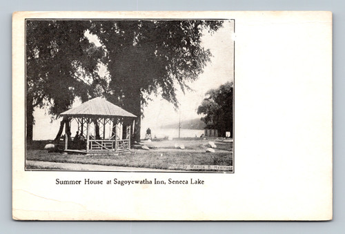 Summer House at Sagoyewatha Inn Seneca Lake postcard by Marion B. Heritage