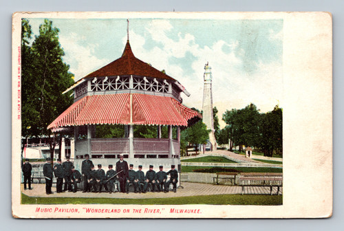 Music Pavilion at Wonderland on the River Milwaukee postcard