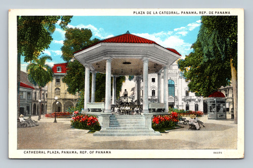 Plaza de la Catedral Panama City Panama vintage postcard