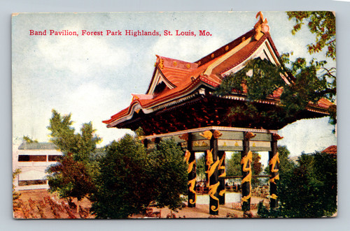 Band Pavilion at Forest Park Highlands St. Louis Missouri postcard