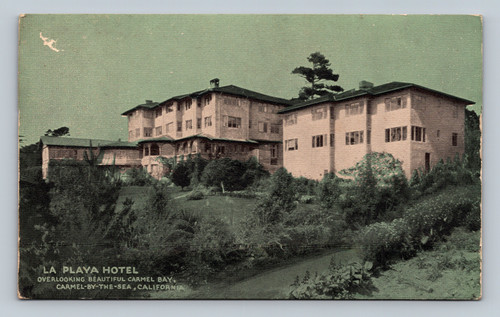 La Playa Hotel overlooking Carmel Bay in Carmel-by-the-Sea California postcard