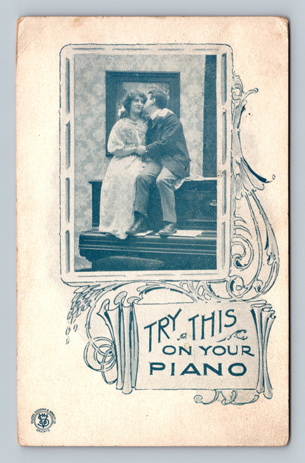TRY THIS ON YOUR PIANO novelty souvenir postcard from Chicago, 1906