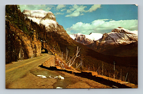 Mt. Clements Tunnel and Going-to-the-Sun Mountain in Glacier National Park postcard