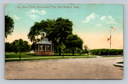 Band Stand at Buttonwood Park New Bedford Massachusetts postcard