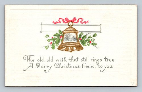 Christmas greeting message postcard by Bassi